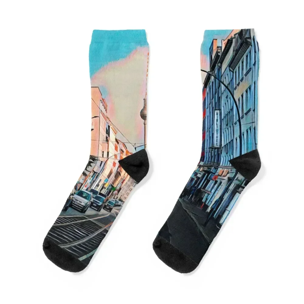 ถุงเท้าลายพิมพ์ลายปีใหม่สีสันสดใสสำหรับผู้หญิงและผู้ชาย รุ่น Berlin Streets Socks Lots