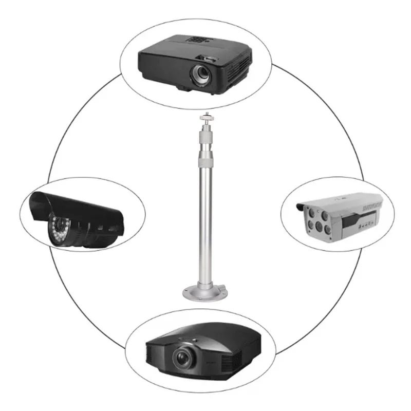 Promotion Telescopic Projector Mount Bracket Aluminum Alloy Adjustable Length 15.7-31.4 Inch For Cameras And Projectors