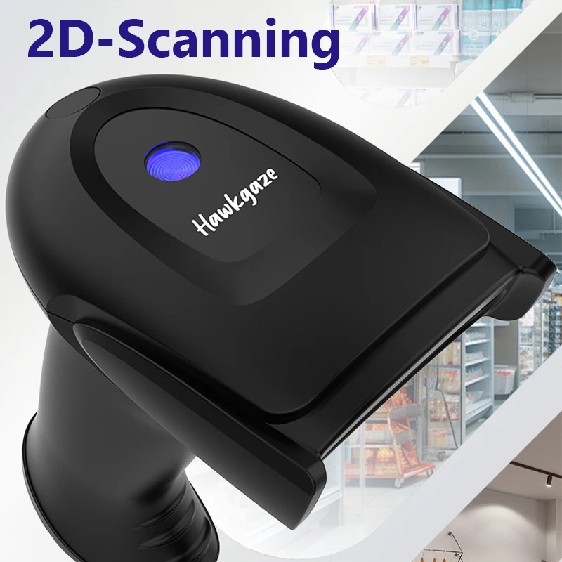 1D 2D QR Wireless Barcode Scanner Laser Barcode Reader Handheld Bar Code Scanner for Warehouse