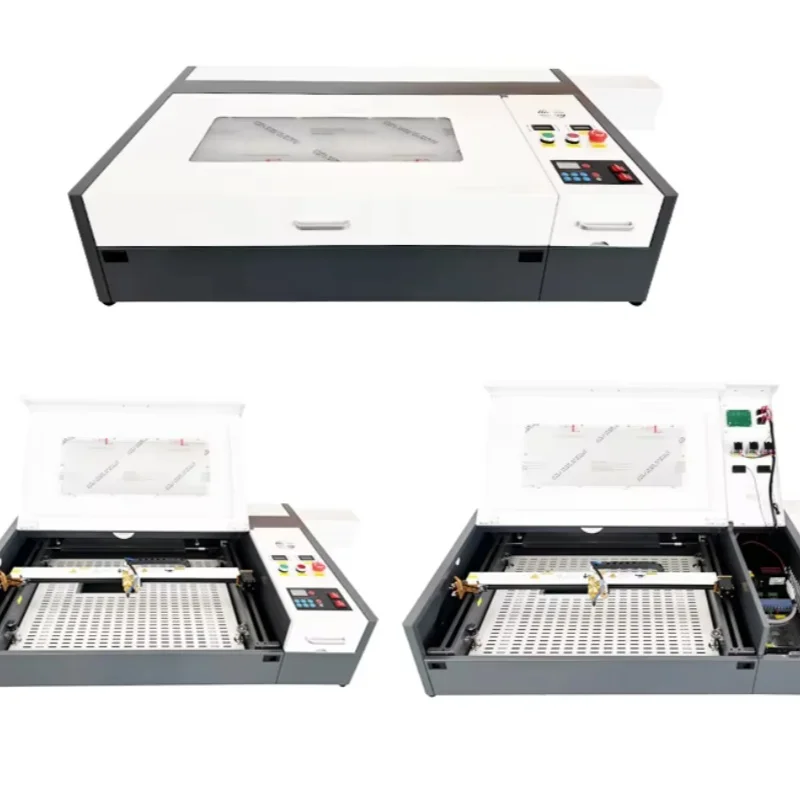 

Desktop Mini CO2 a Engraving Machine 2030/4040/3050/4060 Models for 3D Glass T-Shirt/Stone/ Shoes Engraving for Wood & Paper