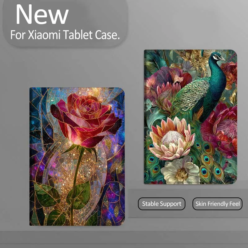 

Чехол для планшета с рисунком павлиньих перьев для Xiaomi Redmi Mini Pad SE K 2 4 5 6 7 8 2023 2025 11 8.8 11.2 10.1 Pro, подарок