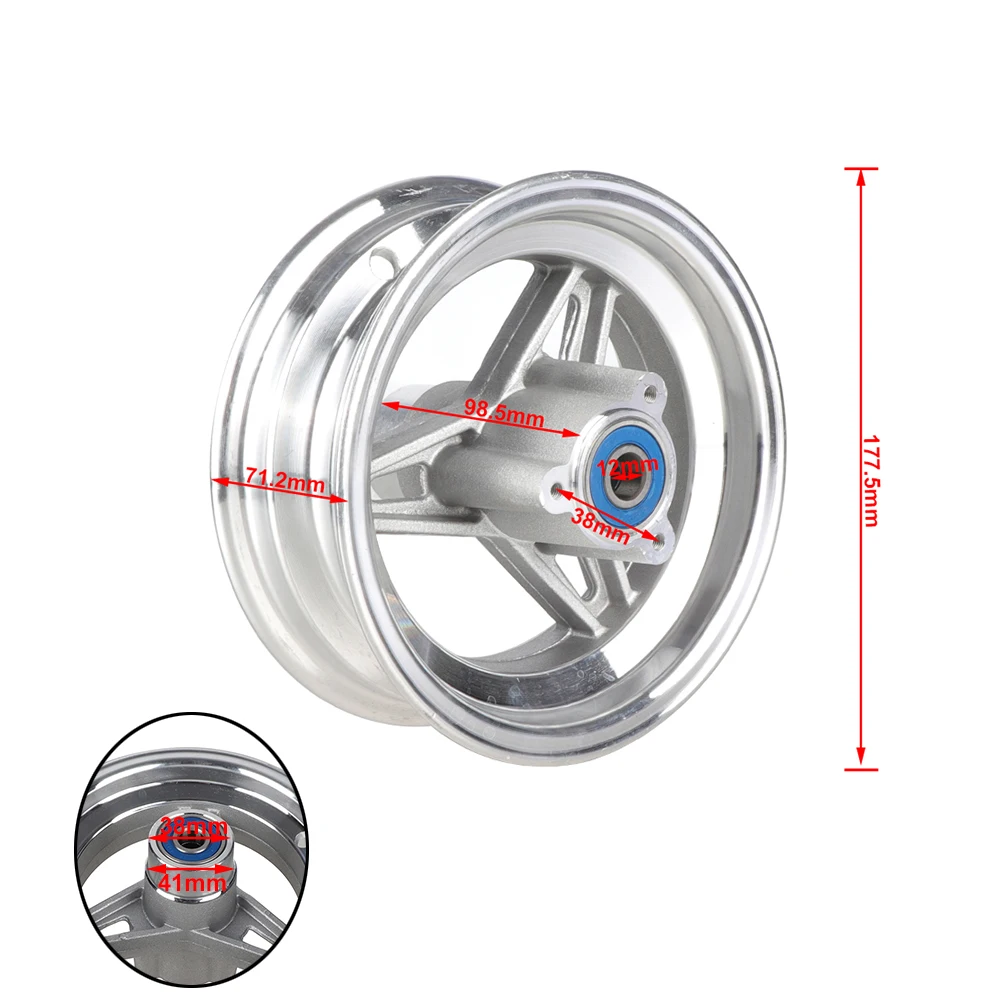 6.5 inch Aluminum Alloy Wheel Hub M12 Disc Brake Rim For Small Citycoco Electric Scooter ATV Go Kart Harley Chinese Bike