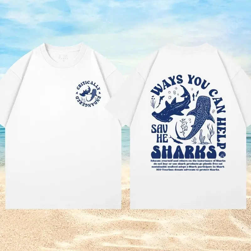 T-shirt d'été imprimé à manches courtes avec motifs d'animaux marins - Tendance et décontracté, adapté à un style unique et original