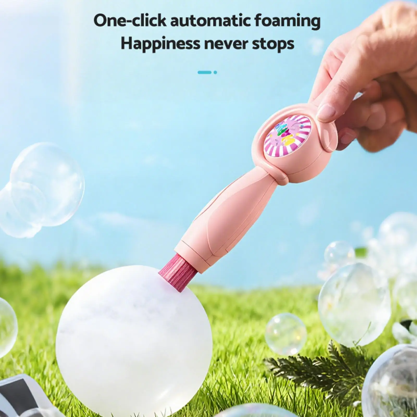 Machine interactive rechargeable de bulles de brouillard avec des lumières colorées baguette magique de bulle pour les enfants de 3 ans et plus de fête d'anniversaire de vacances