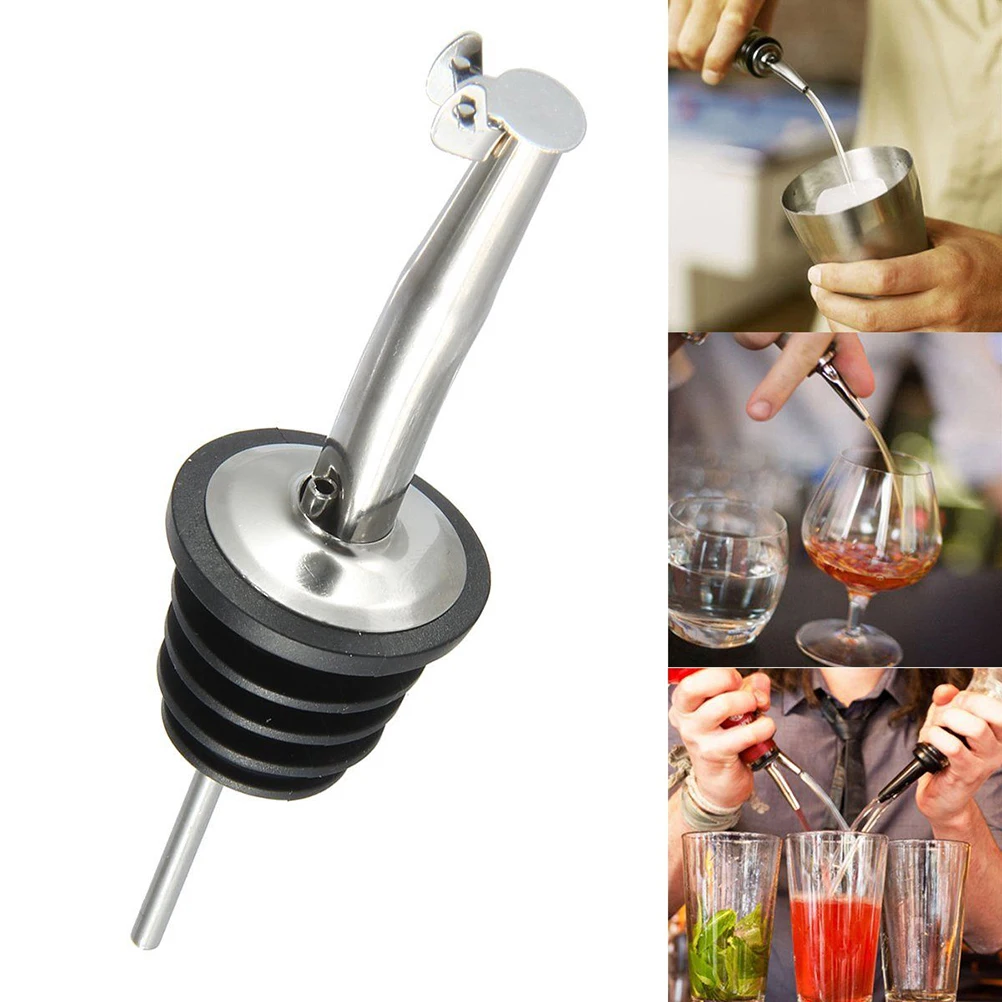 Stainless Steel Pourer Whisky Liquor Oil Wine Bottle Pourer Cap Spout Stopper Mouth Dispenser Bartender Kitchen Bar Accessories