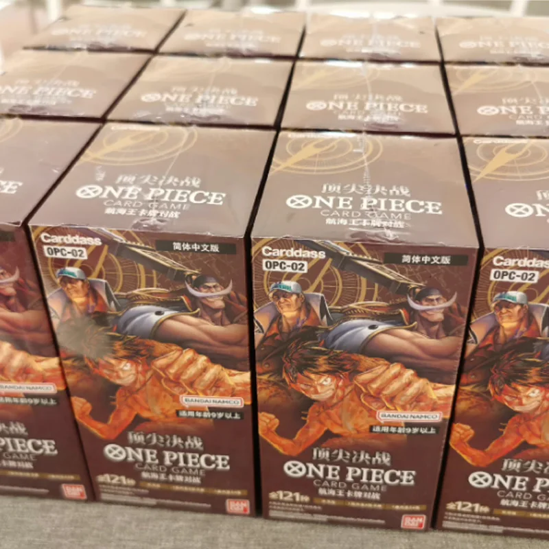 Oficjalny pakiet booster Bandai ONEPIECE OP-02 Summit War Whitebeard Marineford Arc, wersja chińska, karty do gry, anime, zabawki, prezent.