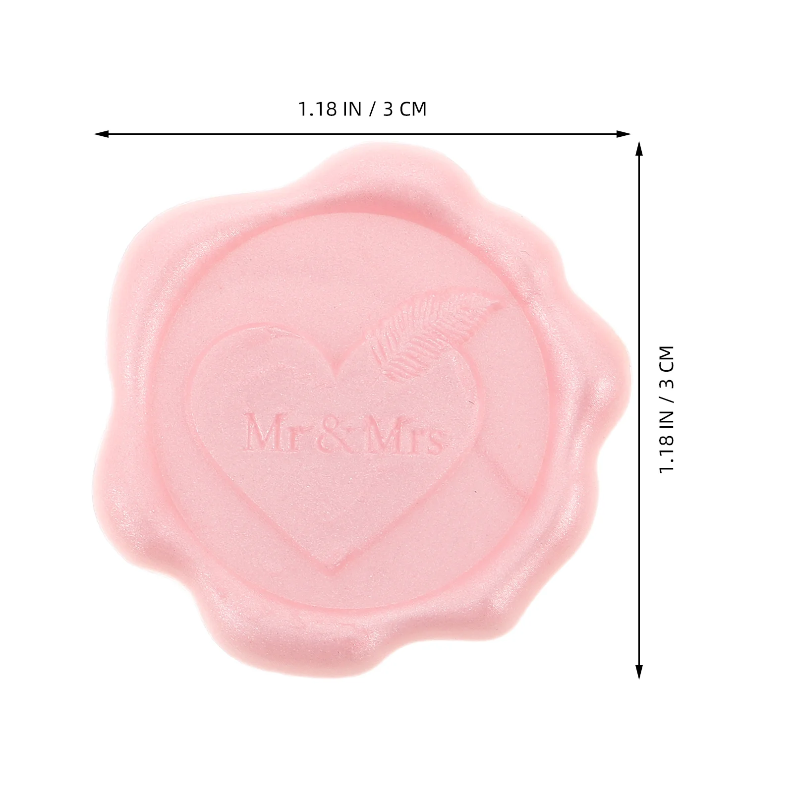 50Pcs Heart Pattern Wedding Wax Seals Self Adhesive Stickers for Invitations Envelopes Holiday Cards Wrapping Decorations