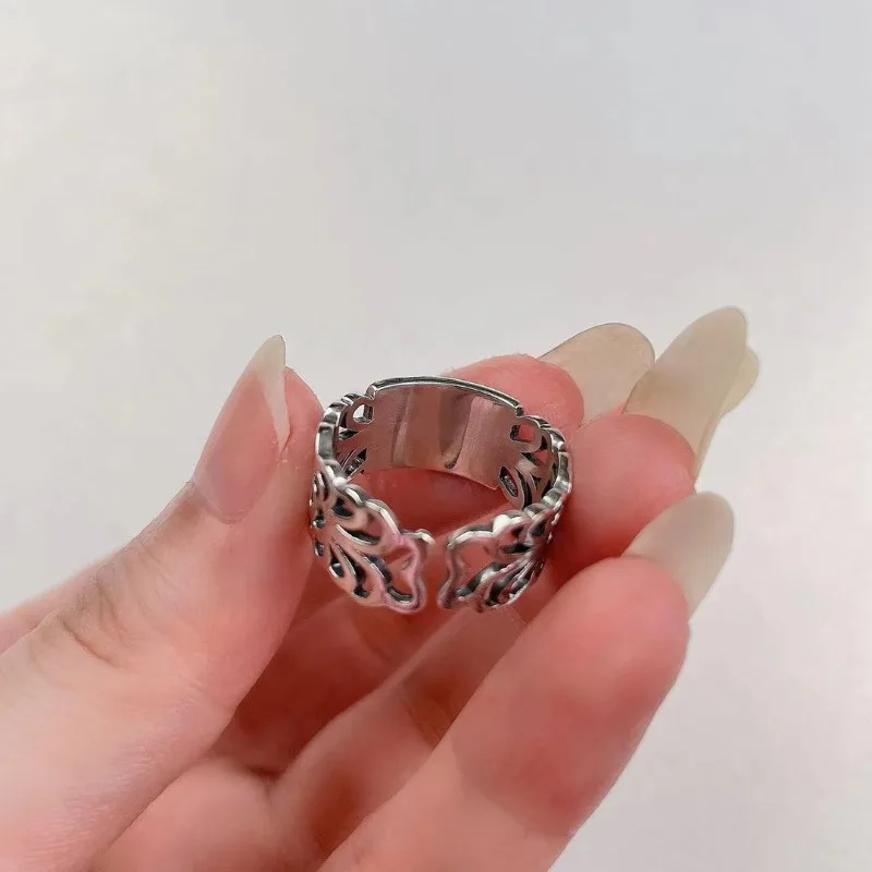 Creative Design 925 Silver Enamel Wide Style Colorful Splicing Rings for Women Exquisite Art Style Ring Banquet Jewelry Gift