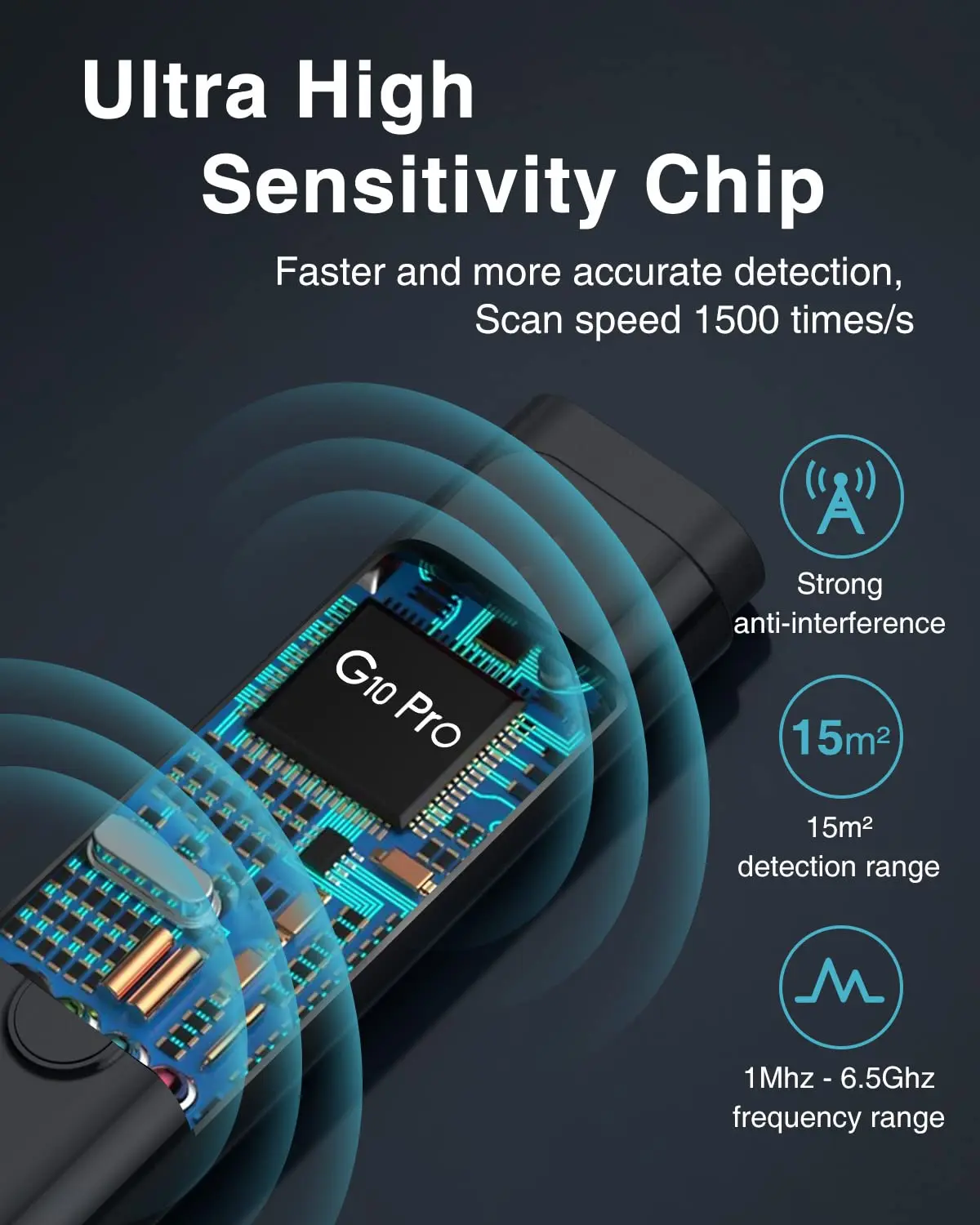 Imagem -02 - Detector de Câmera Escondida sem Fio Dispositivo Anti-espião Portátil Modos Profissionais Níveis de Sensibilidade