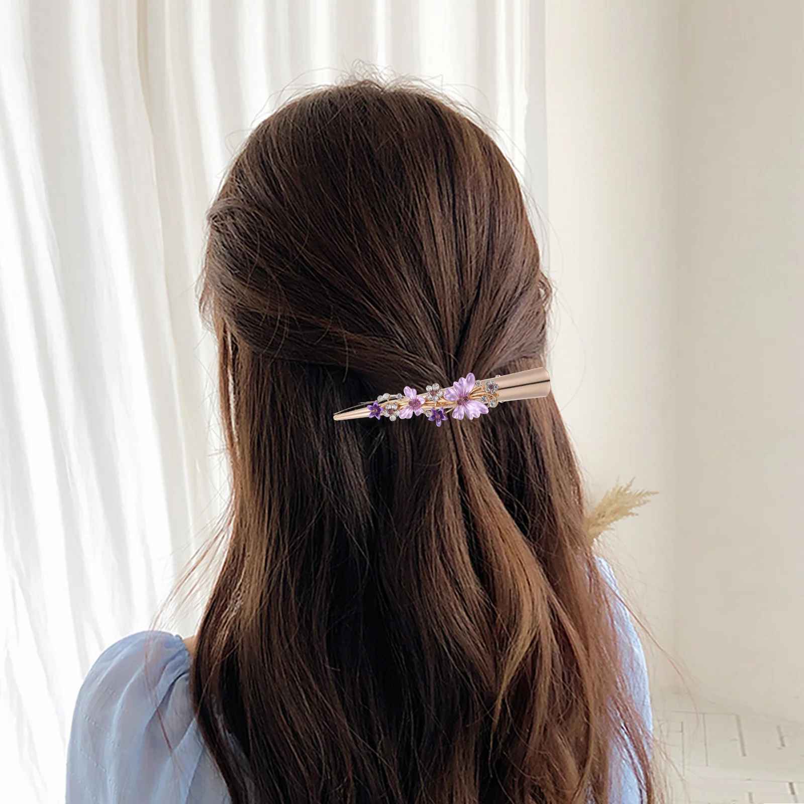 

Vintage Large Metal Flower Duckbill Clip Alloy Hair Clip Elegant Design for Party Festival Travel Daily Use Cute Hair Clips