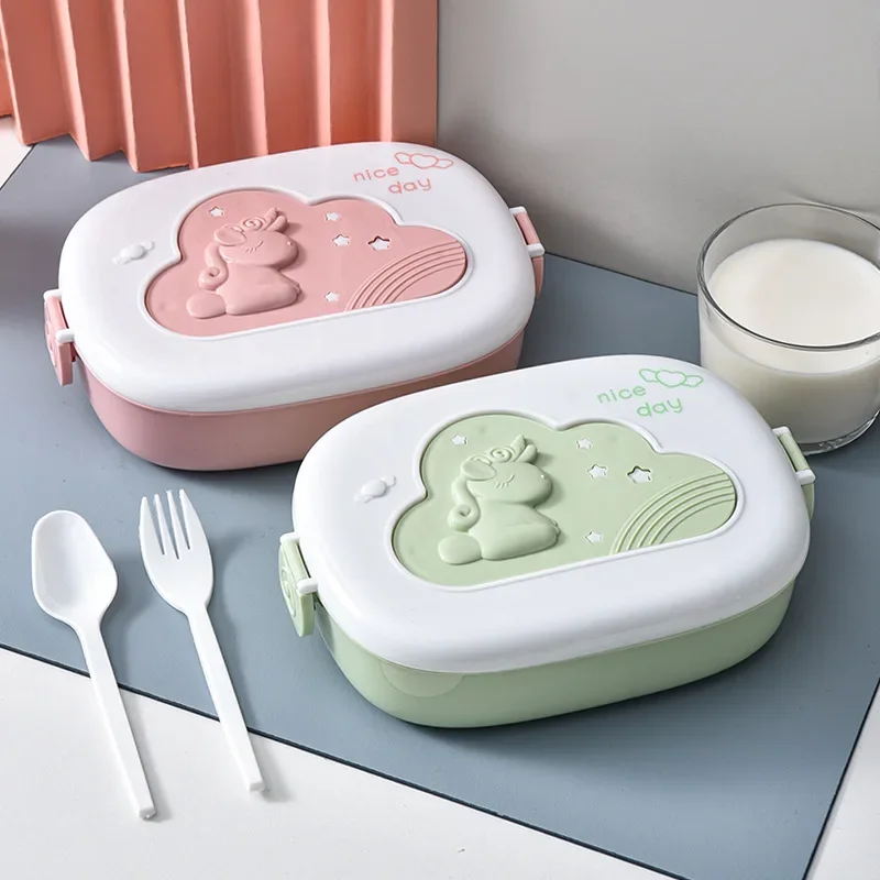 Unicorn Lunch Box With Compartments Leakproof Portable Food Storage Container For Kids Girls School Tuppers Food Toppers
