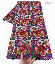 Top Carved 3D Floral Embroidered Guipure Lace Skin Friendly African Cord Fabric Middle East Sewing Robe Water Soluble Cloth