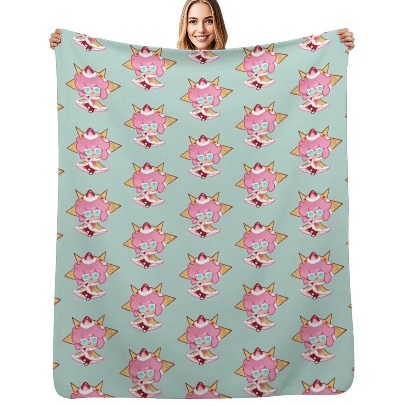 

Strawberry Crepe Cookie! Cookie Run Kingdom Throw Blanket Single cosplay anime Luxury Kid'S Blankets