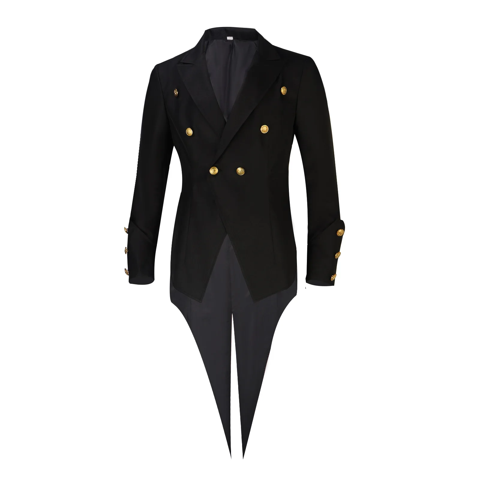 

Halloween Costume Men Tuxedo Medieval Vintage Costume Male Mid-Length Punk Vintage Gilt Tuxedo Stage Performance Clothing