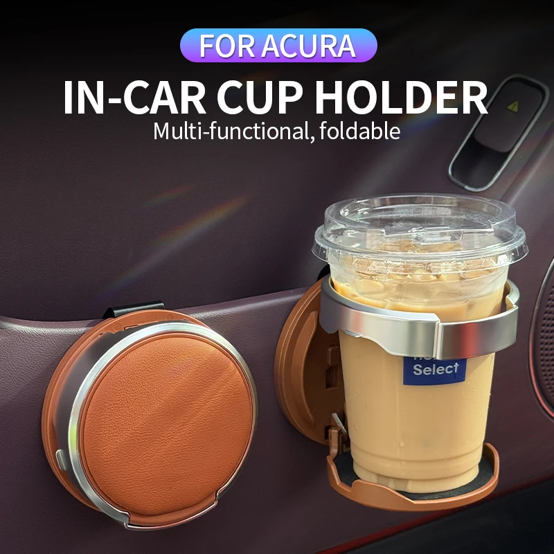 For Acura MDX RDX TLX NSX Integra ZDX Simple Style Foldable Clip-On Car Door Edge Cup Drink Holder Interior Accessories