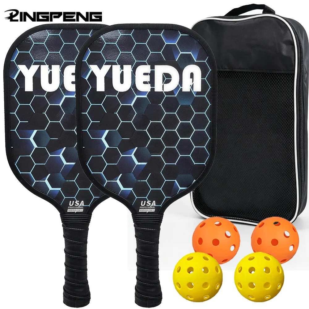 Poplar Wood Pickleball Paddle Lightweight With Carry Bag Pickleball Racket Easy Storage Colorful Pickleball Paddle Set