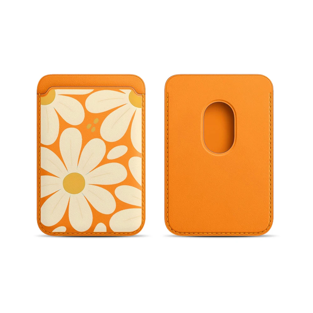 Blumen-Leder-Kartenetui Handyhülle Kartenhalter für Magnetische Hülle Geeignet für alle iPhones mit Magsafe-Kartenfunktion Rückseitentasche – Detail 13