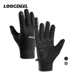 LOOGDEEL Windproof Cycling Gloves Winter Sports Non-slip Unisex Warmth Waterproof Ski Riding Motorcycle Bike Full Finger Gloves