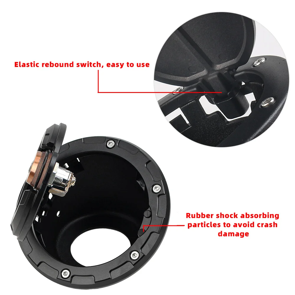 Fit Jeep Wrangler JK 2007-2018 Locking Fuel Tank Cap with Password Lock, Aluminum Fuel Door Protector