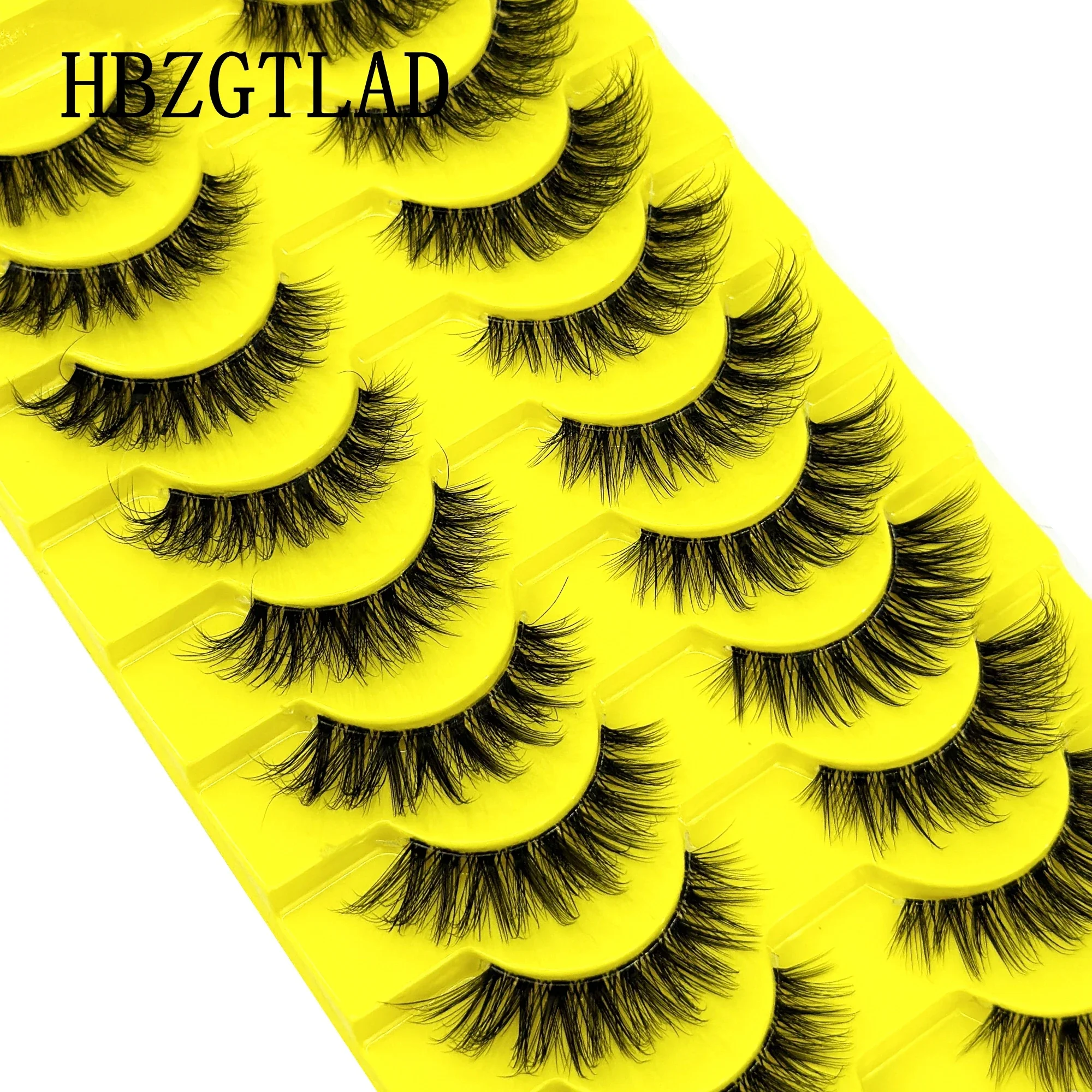 Hbzgtlad 10 pares de cílios de banda transparente natural longo 3d falso vison cílios postiços feitos à mão volume fofo cílios cilios maquiagem