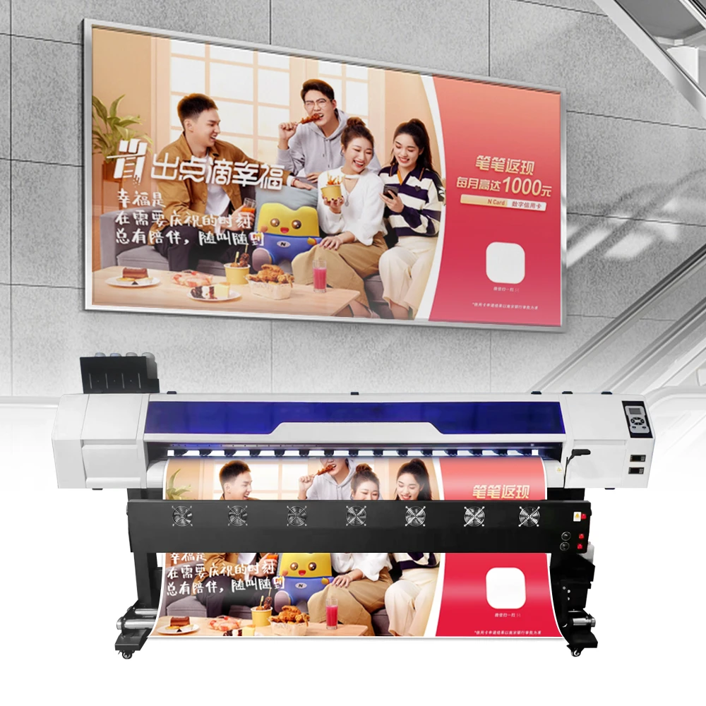 Large Format Digital Eco Solvent Printer 1. 1.6M 1.8M 6 Feet Wide Format Printing Machine for XP600 Printhead Banner Stickers