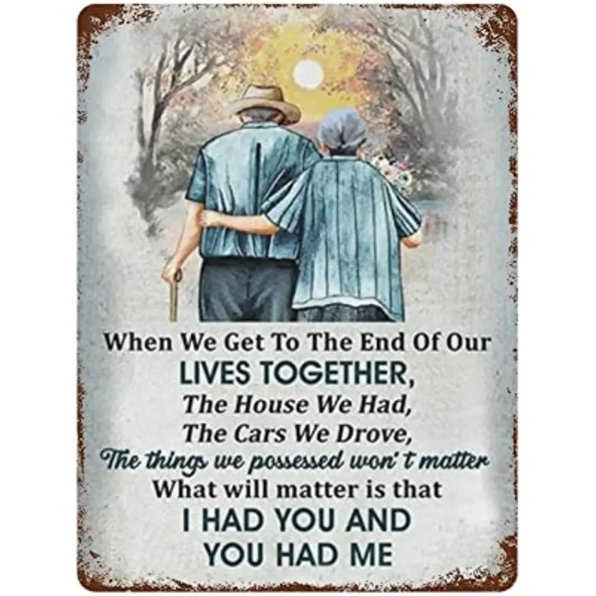 Vintage Metal Tin Sign to My Wife Couple Wife Gift from Husband Old Couple Gift Valentine's Day Sign Funny Novelty Kitchen Bar