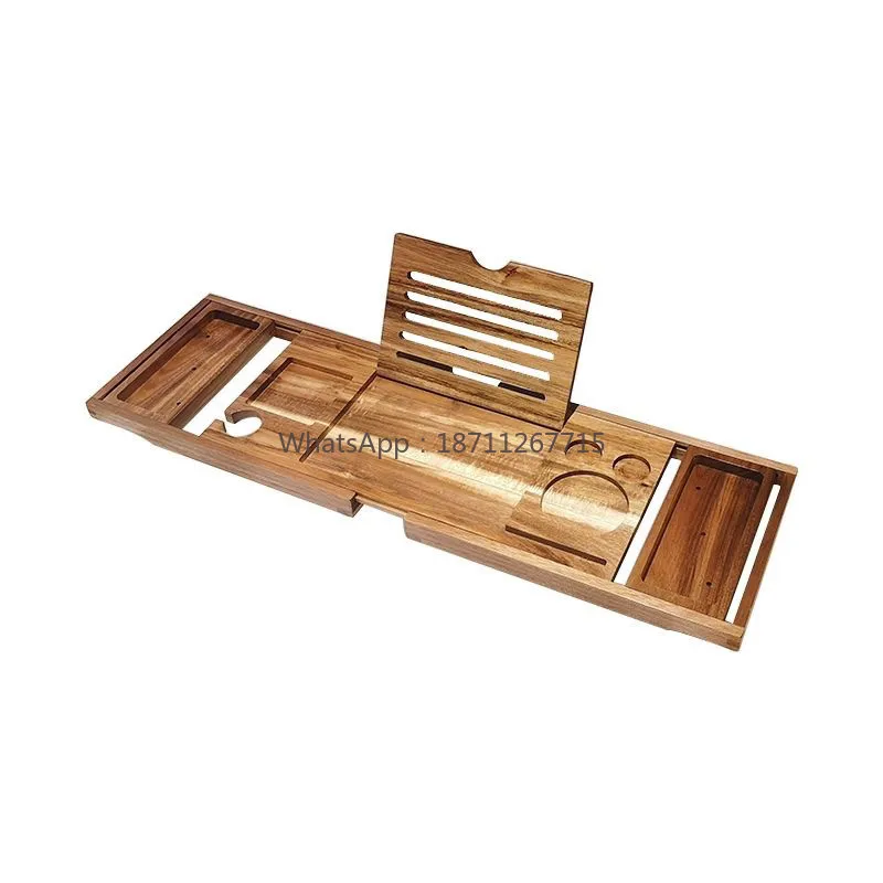 European bathtub rack Bamboo wood bathtub bath mildew-proof toilet Multifunctional bathroom Mobile phone storage Bathtub rack