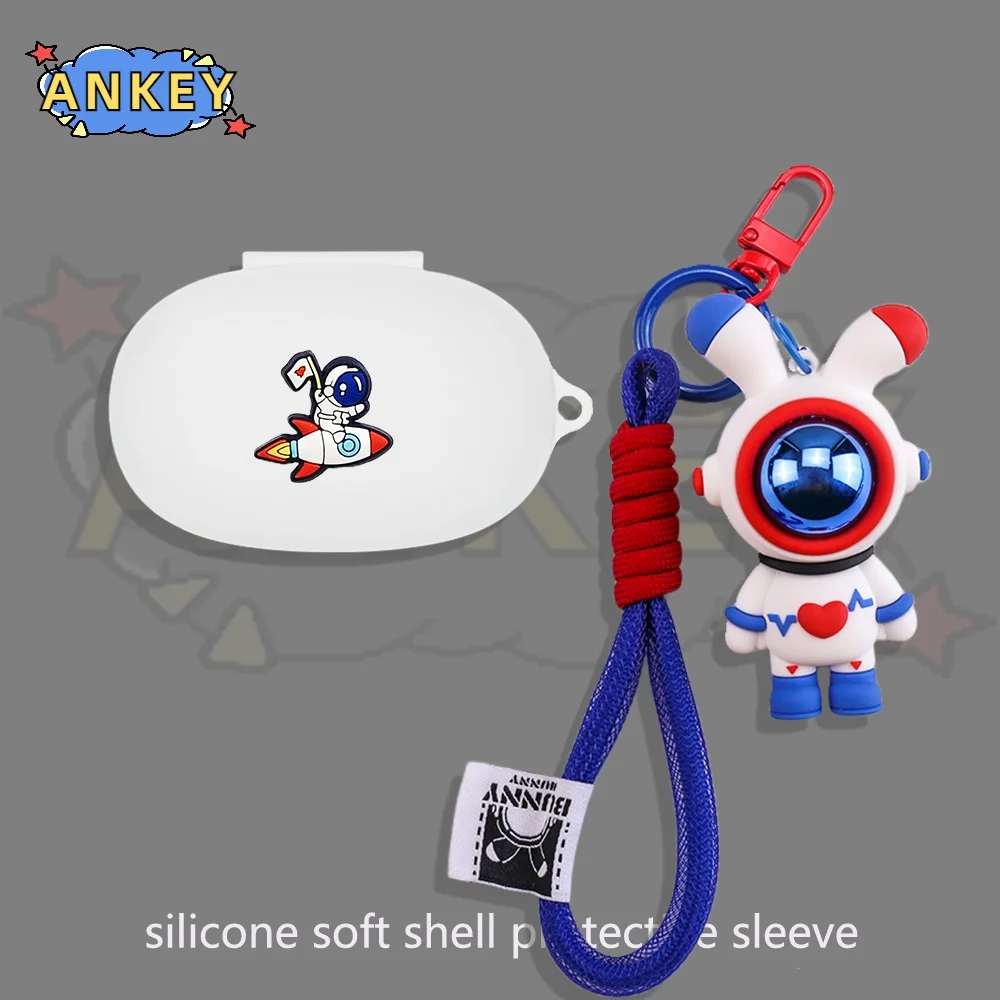 for Anker Soundcore Space A40 Sport X10 Case Earphone Silicone Astronaut Bear Earbuds Soft Protective Headphone Cover