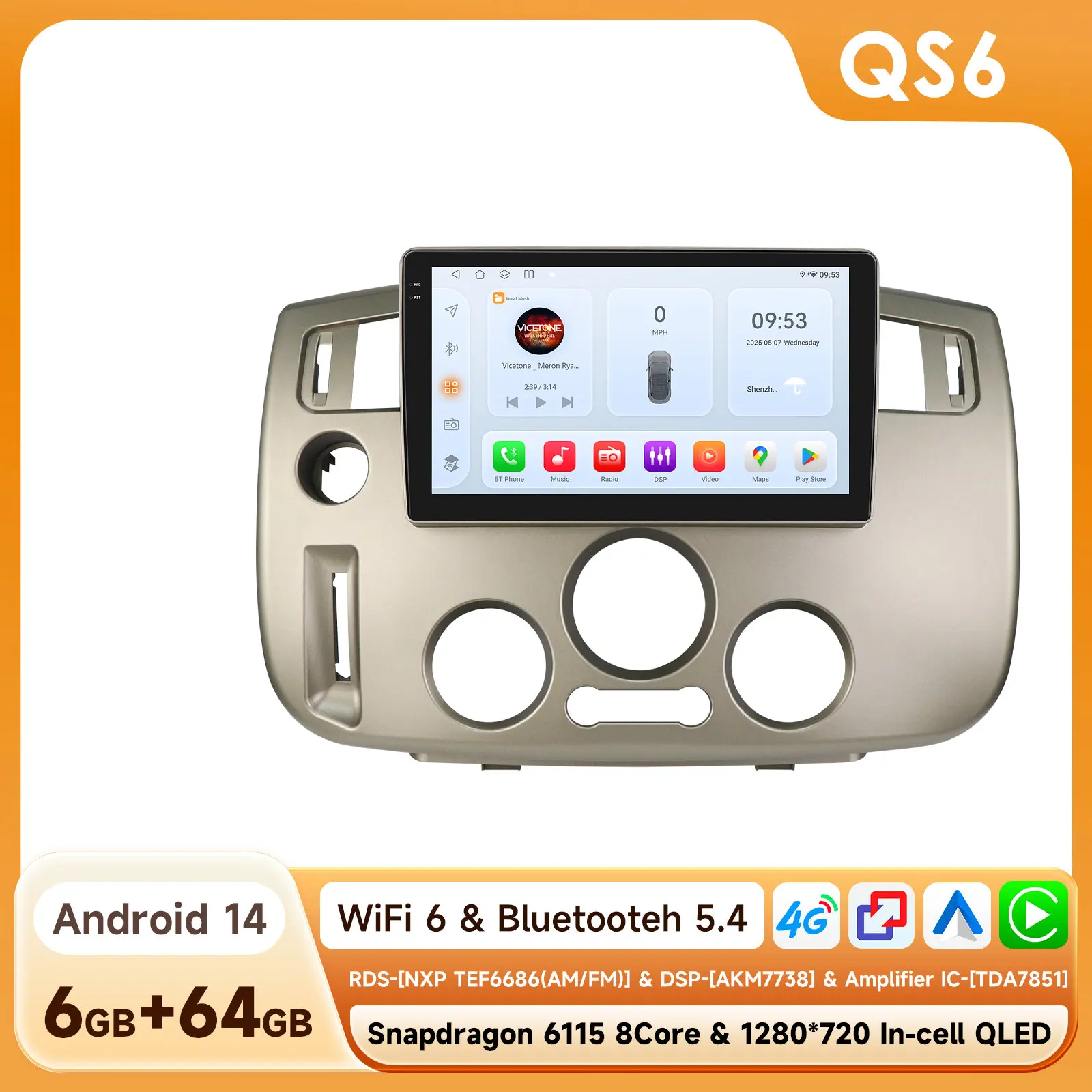 6115 Octa Core Carplay Android autoradio voor Renault Scenic II 2004 - 2009 Multimedia Videospeler 2DIN Bluetooth Autoradio GPS navigatie Stereo DSP RDS Intelligent Scherm