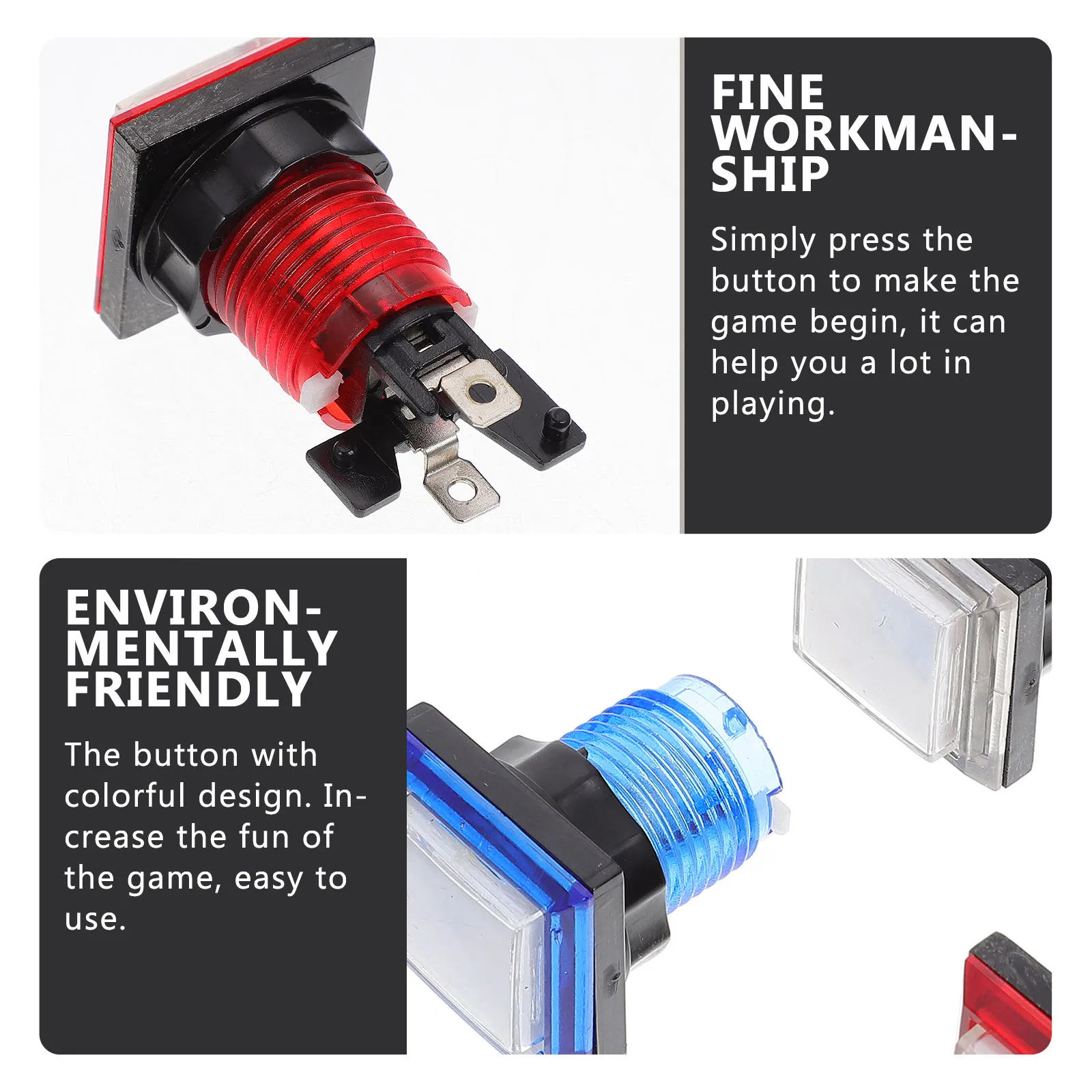 ปุ่มกดพลาสติกสำหรับเครื่องเกม 5 ชิ้น รูปทรงสี่เหลี่ยมผืนผ้า สำหรับเปลี่ยนอะไหล่เครื่องเล่นเกมในบ้าน