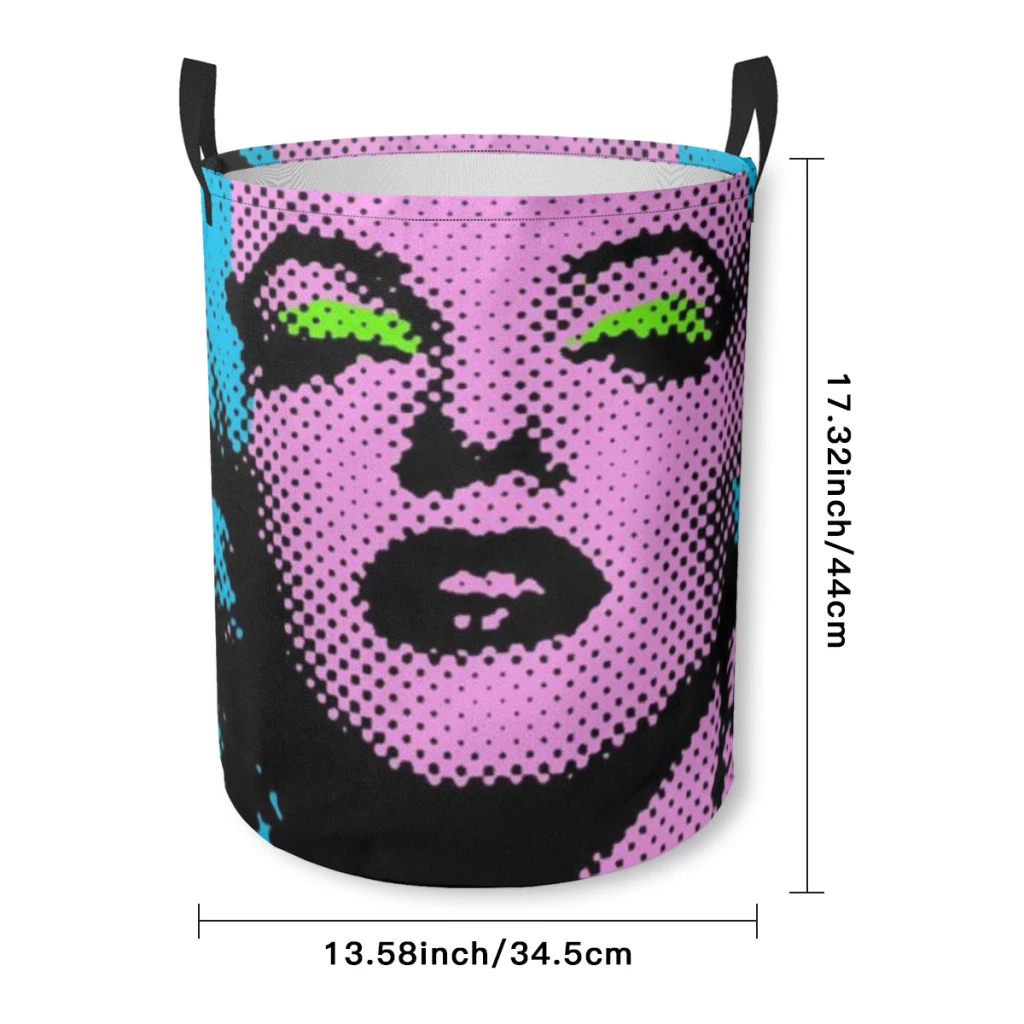 Marilyn Andy Warhol Bundle Device Laundry Basket Fabric Laundry Moving Folding Dirty Laundry Basket Cartoon