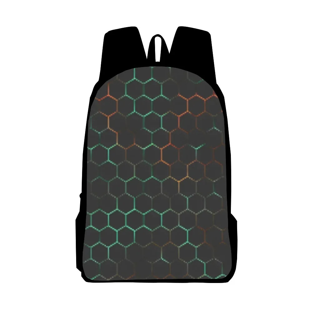 Technology Sense Honeycomb Geometry Backpack Children School Bags for Teenager Boys Girls School Backpacks Women Kids Book Bag