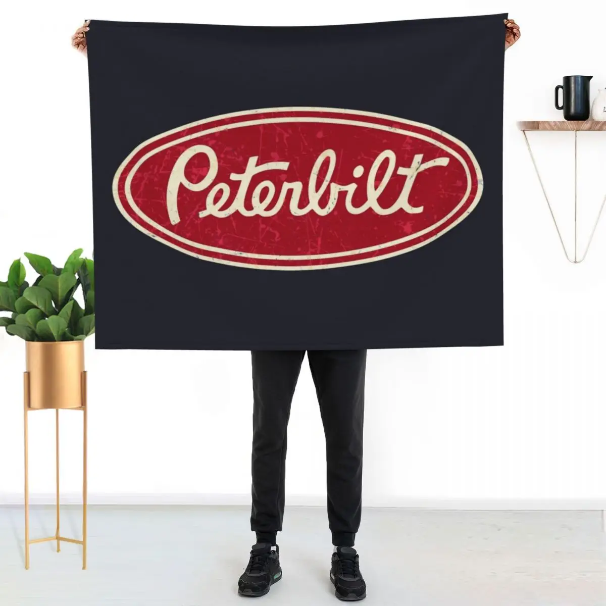 

Peterbilt Truck Racing Vintage Throw Blanket Soft Bedroom Blanket for Night Sleeping