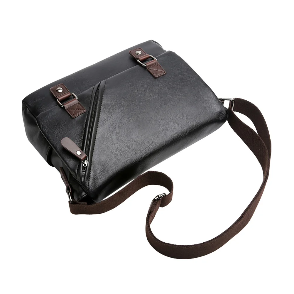 الرجال حقيبة بولي PU سعة كبيرة حقيبة كتف الأعمال في الهواء الطلق المحمولة Crossbody الملحق حافظة تخزين الملفات الرجال حقيبة بولي يوريثان