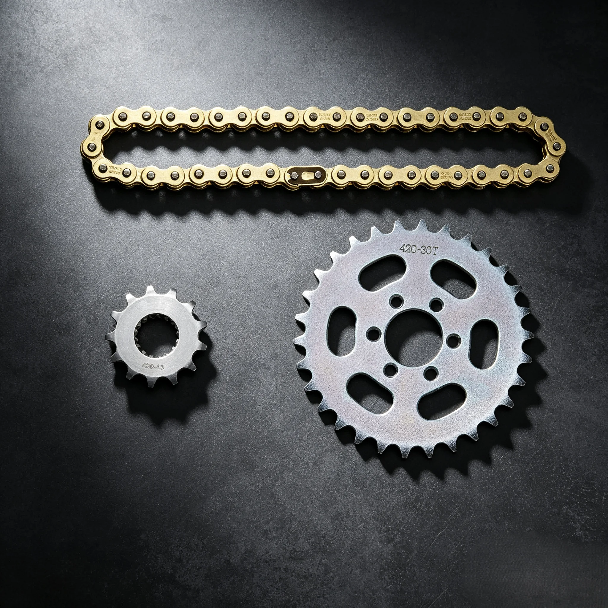 VTB Primary Chian&Sprocket Kit Spline Version Light Bee：13t+30t 420H，Ultra Bee：15t+36t 420H For RGA Series Motors Only