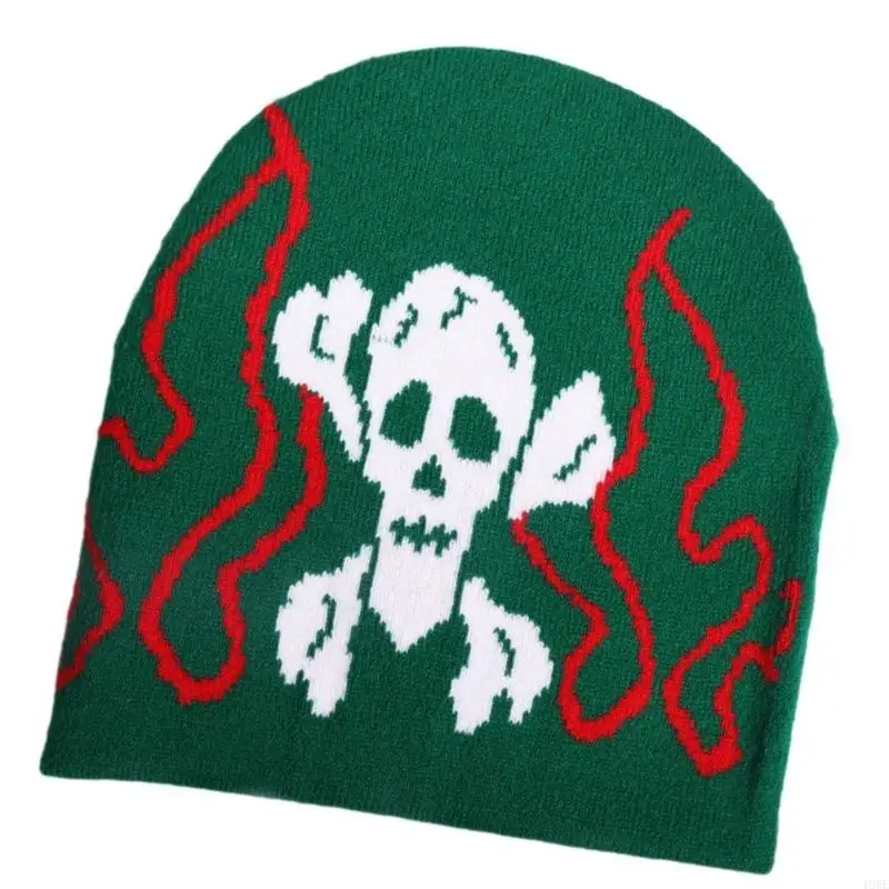 195E Dệt Kim Mũ Đầu Lâu Bé Trai Gái Họa Tiết Đầu Lâu Mũ Dành Cho Người Lớn Mũ Hiphop Phổ Biến Mũ Đợi Đầu Đa Năng