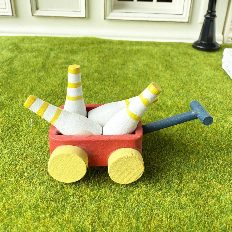 1:12 인형집 미니어처 볼링 카트 가구 홈 모델 장식 장난감 인형집 액세서리 야외 장난감 액세서리