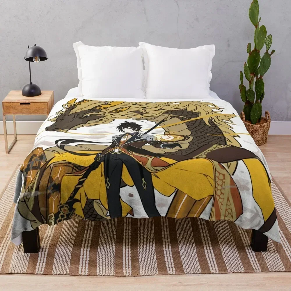 

Zhongli Geo Archon Throw Blanket Warm Throw Blanket Gift for Anniversary