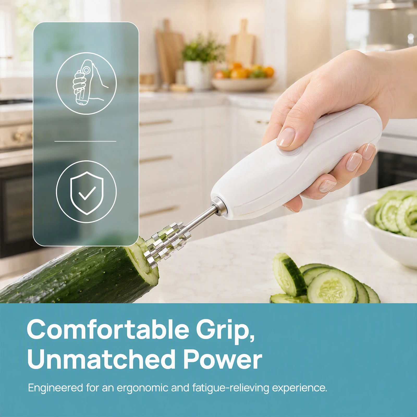 2-in-1 Electric Vegetable Corer Wireless Rechargeable Core Remover for Zucchini Cucumber Squash with Fish Scale Scraper