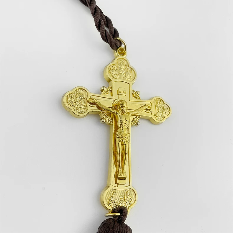 HTISOK Orthodoxes Kreuz Jesus Anhänger Christus-Statue Kruzifix Auto-Anhänger Religiöse Dekoration & Geschenke Orthodoxes Kirchenkreuz Anhänger – Detail 6