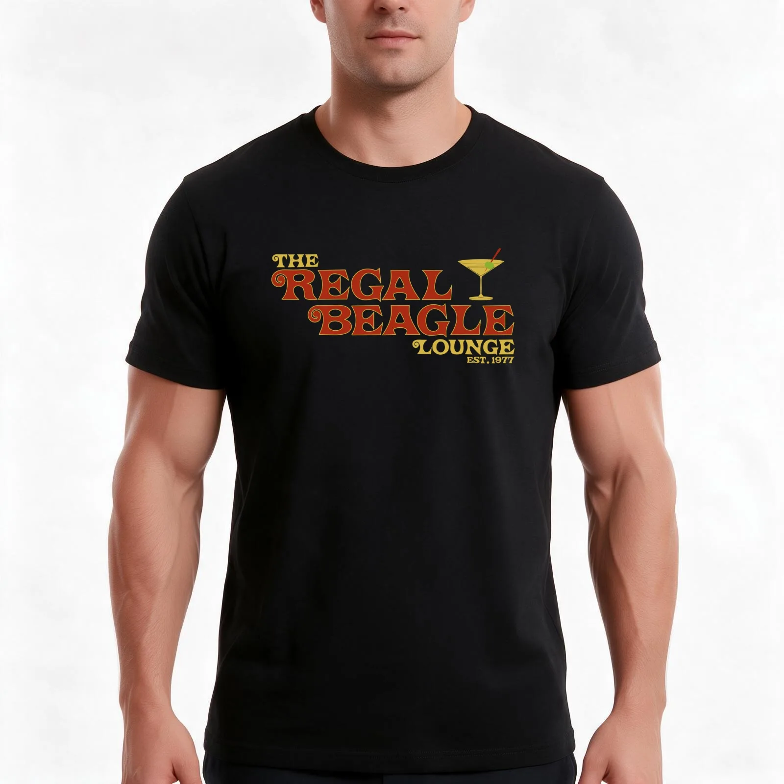 the regal beagle lounge 1977 T-Shirt, Summer Casual Cotton Tee, Oversized Streetwear Tops, Vintage Graphic Print, 100% Cotton