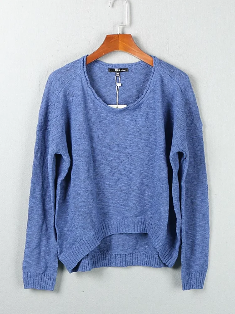

Lazy Sle round Ne Long Sve Knitted Sweater Base Layer Loose Fit Women's Autumn Faion Casual Comfortable Knitwear