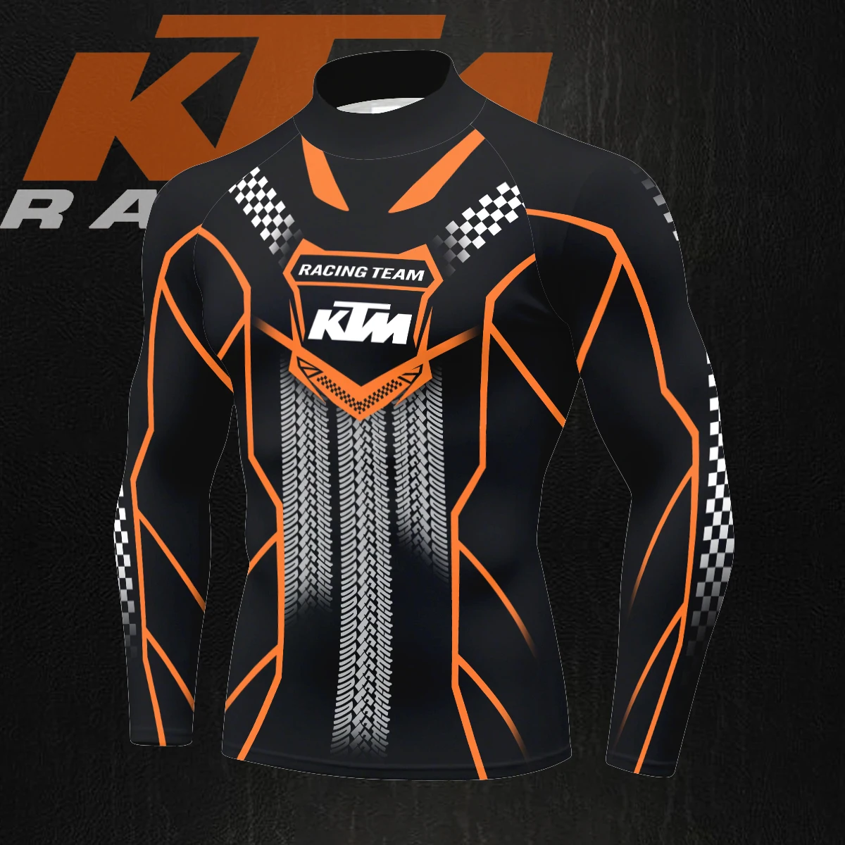 KTM Racing Team Rainbow Track Style Half High Collar Men's Long Sleeve Fashionable Multi functional Street Cool Sports Fitness image 5