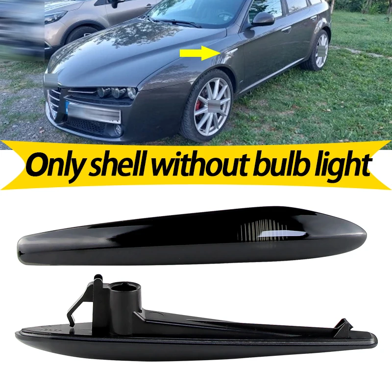 2PCS Side Marker Turn Signal Light Shell No Bulb for Alfa Romeo 159 Sportwagon Typ 939 Brera Spider Typ 939 OEM: 60691106