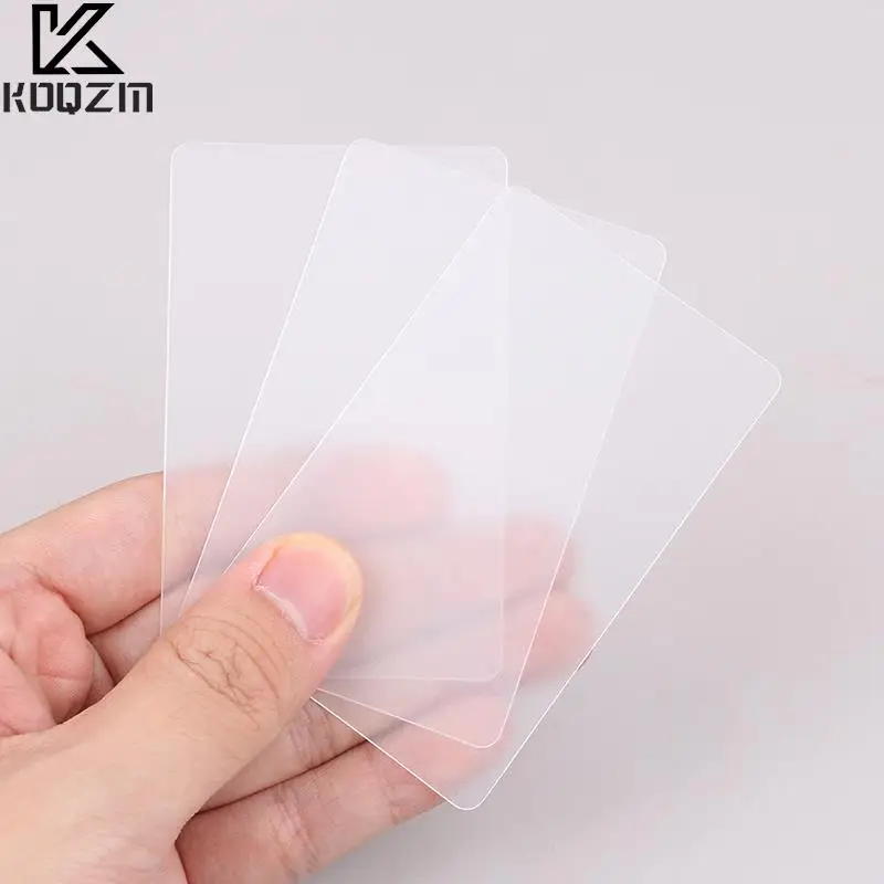 10Pcs Pvc Blank Transparent Business Card Plastic Waterproof Without Printing For Handwriting School Office Supplies