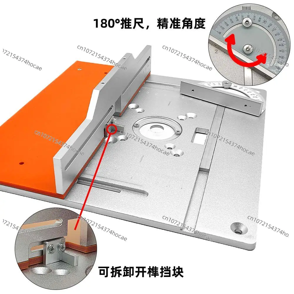 Inverted woodworking trimmer table, lifting workbench with guide gauge, for wood grooving and carving.