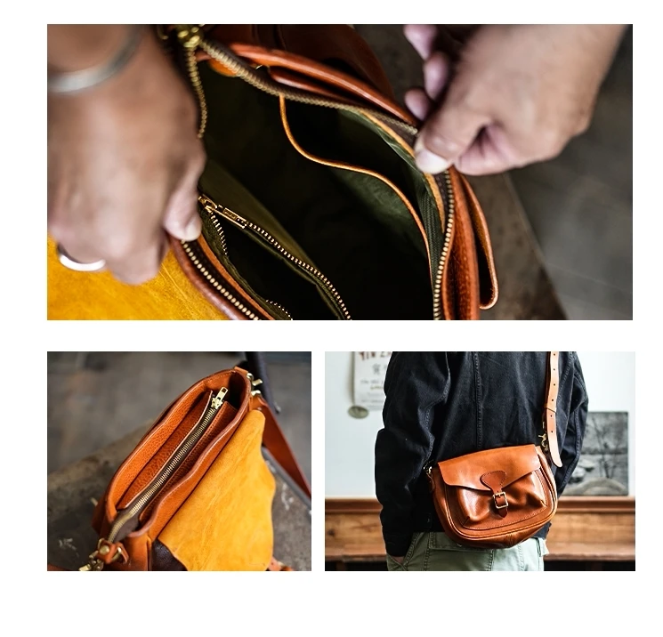 Handgefertigte Herren-Umhängetasche aus echtem Leder für Mode-Designer, Wochenend-, Alltags-, Arbeits- und Party-Luxus, aus Rindsleder der ersten Schicht – Detail 2
