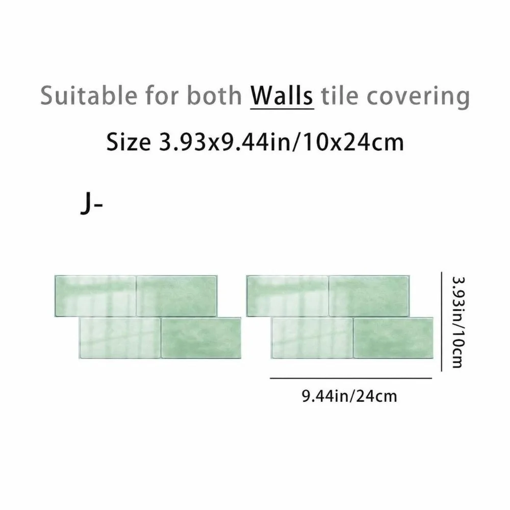 2PCS Self Adhesive Tile Sticker Thick PVC Material Water Oil Repellent Wall Cover Sheet Easy Wipe Clean Long Strip Design