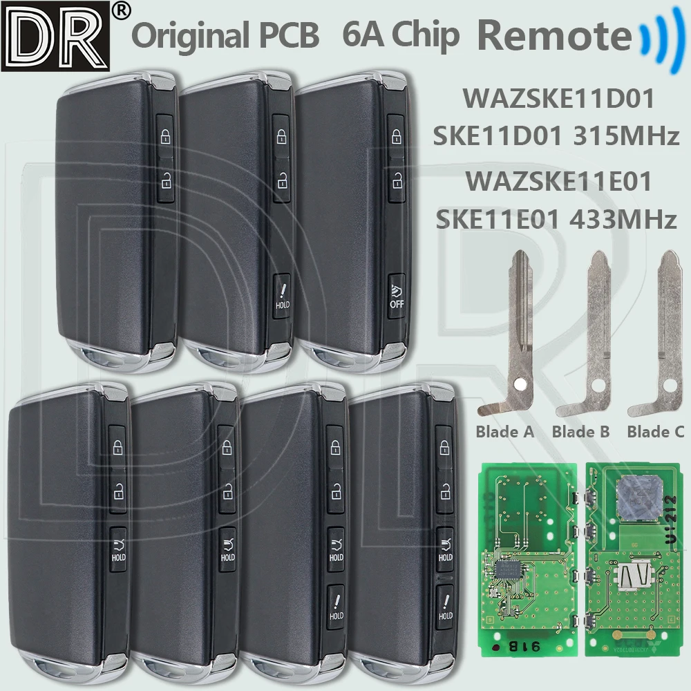 

DR OEM PCB 6A Chip SKE11D/11E-01 WAZSKE11E01/11D01 315/433MHz Proximity Car Remote Key For Mazda 3 CX-30 CX-50 CX-90 2019-2023