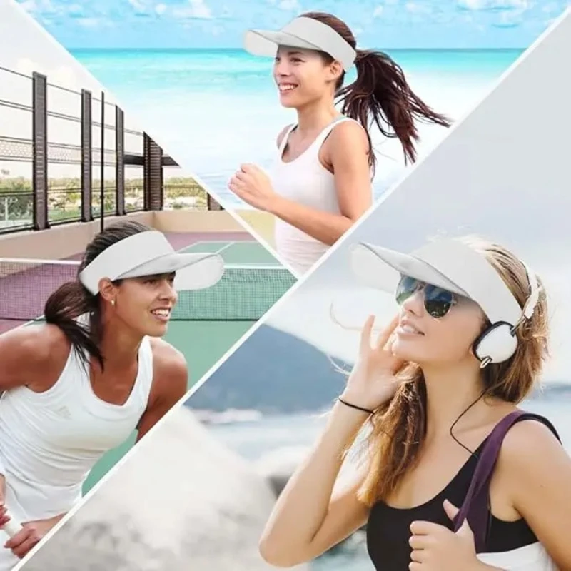 

White Transparent Jelly Sports Golf Cap Sun Protection Hollow Top Sun Hat Soft Suitable for Outdoor Sports Running Beach